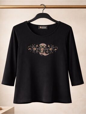 Christine Alexander Black Swarovski Rhinestone Cowboy Boot Top Sz M Gently Used